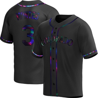 Replica Coco Montes Youth Colorado Rockies Alternate Jersey - Black Holographic